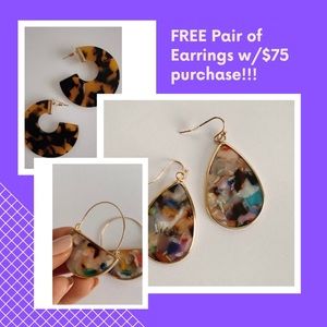 FREE Pair of Earrings with $75 Minimum Purchase